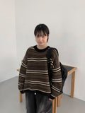 Haruku Stripe Mix Over Knit