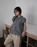 Tinbe Frill Check Short Sleeve Shirt
