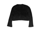 Reaper angora crop knit cardigan