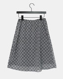 Deti See-through Check Midi Skirt