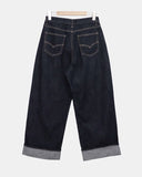 Odin Roll-Up Raw Denim Wide Pants