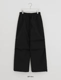 Bickets Parachute Brushed Banding Wide Pants