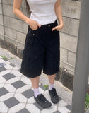 Effen Cargo Pocket Button Bermuda Pants