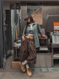 Toffee Wide Cargo Bermuda Pants