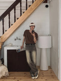 Demo Washing Gray Denim Pants