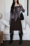Antique Aru Off-Shoulder Cardigan