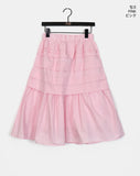 Mire cut tiered midi skirt
