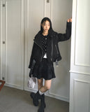 Syonti Overfit Belt Fleece Suede Mustang