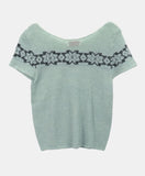 Barun Round Neck Snowflake Layered Short Sleeve Knit