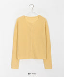 Bran Color Round Knit Cardigan