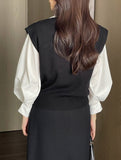 Billion V-neck Button Knit Cardigan Vest