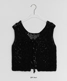 Mimoru Punching Layered Ribbon Knit Vest
