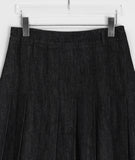 Theon Pleated Denim Midi Skirt