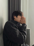 Cable long sleeve knit half zip up ver