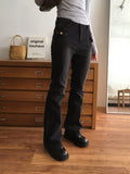 Booming Y2K Pocket Washing Denim Bootcut Pants