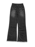 Era Star Patch Washing Damage Wide Pants