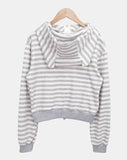 Nean Neko Stripe Two-Way Hood Zip-Up