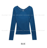 Fruit Back Twist Rib Knit Long Sleeve