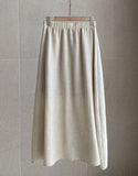 [Two Piece] Duere Linen Wrap Collar Shirt Long Skirt