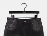 Mowell Black Washed Wide Cargo Denim Pants