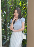 Zendua Open Collar Neck Short Sleeve Knit