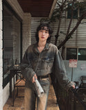 Desert washed denim trucker jacket