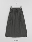 Kebu Nylon Cargo Banding Long Skirt