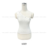 Low rivet one shoulder sleeveless