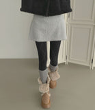 Soft Fur Fluffy Back Banding Mini Skirt