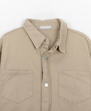 Pure cotton pocket collar shirt jacket