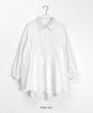 Tabby Shirring Layered Shirt One Piece