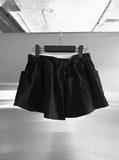 Double-waisted sagging mini skirt
