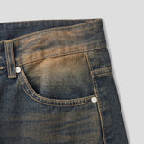 Western wide double knee denim