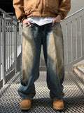 Chalk Dirty Washed Wide Denim
