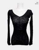 Miak Shirring Off-Shoulder Ribbed T-Shirt