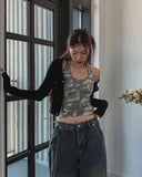 Nutty Military Halterneck Crop Sleeveless