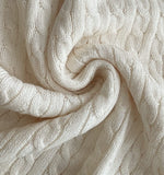 Shuena Pearl Neck Cable Short Sleeve Knit