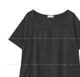 Ribe Shirred Boat Neck Pocket Short Sleeve