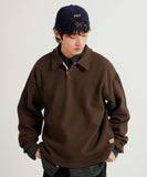 Solid Loose Collar Sweatshirt