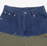 Riona Color Matching Denim Pants