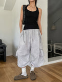 Bloss Pintuck Cargo Sweat Bermuda Pants