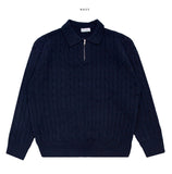 Keef Twist Half Zip Up Collar Knit