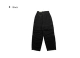 Fork Cut Snap D-Ring Cotton Wide Pants