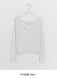 Domas Off-Shoulder Boat Neck Long Sleeve T-Shirt