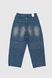 Applique lined denim pants