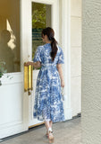 Aichoo Toile Chiffon Pattern String Long One Piece