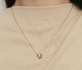 Etrev Silver Duet Love Necklace