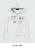 Femme Star Printing Hood Zip-Up