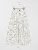 [unisex] Panne Flower Cotton Wide Pants