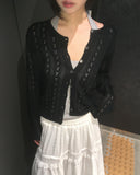 [MADE] Bezel Punching Round Knit Cardigan